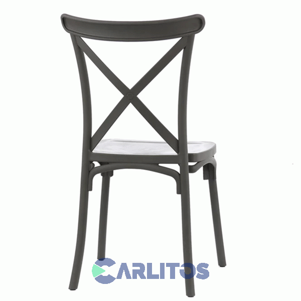 Combo X 4 Sillas Katrina Garden Life Pvc Negra Polipropileno Asiento Y Respaldo F9060001x4