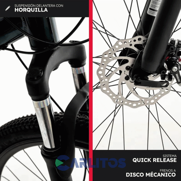 Bicleta Randers Todo Terreno Kawill Disco Mtb 29" Bke-29-Lc - Talle L Negro Y Blanco