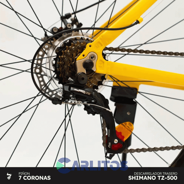 Bicicleta Randers Todo Terreno Horus Disco Mtb 29" Bke-2129-Md - Talle M Amarillo Con Negro