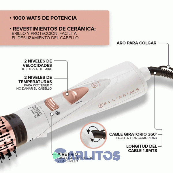 Cepillo Termico Imetec Bellissima Multistyler 5 En 1 Dry&style Gh18 1100