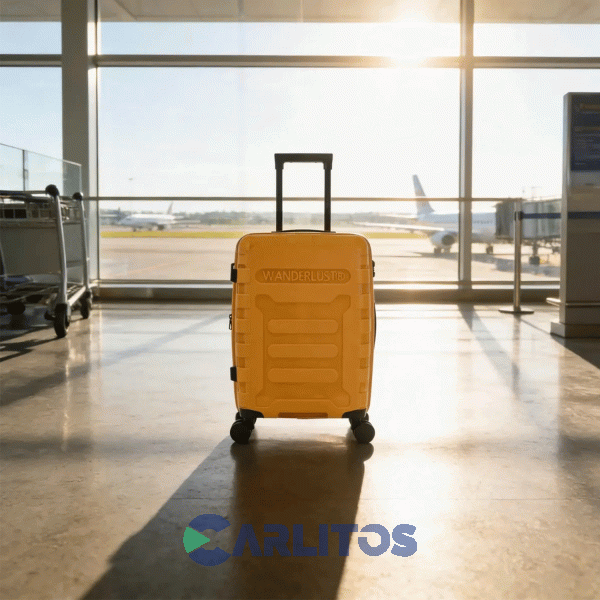 Valija 20" Rigida 4 Ruedas Giratorias Wander Lust 41555 Amarillo