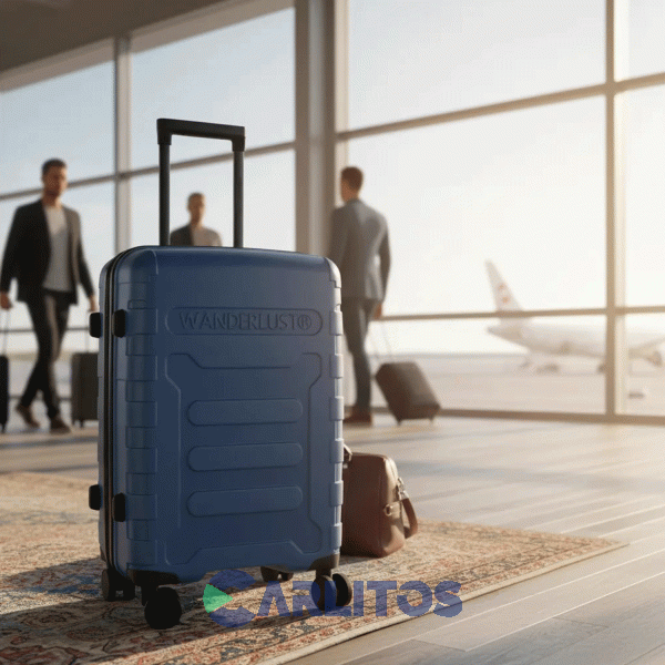 Valija 20" Rigida 4 Ruedas Giratorias Wander Lust 41558 Azul