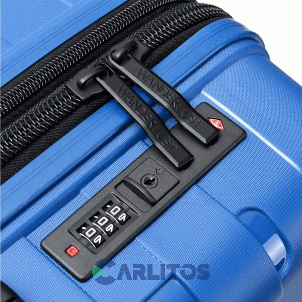 Valija 20" Rigida 4 Ruedas Giratorias Wander Lust 41558 Azul