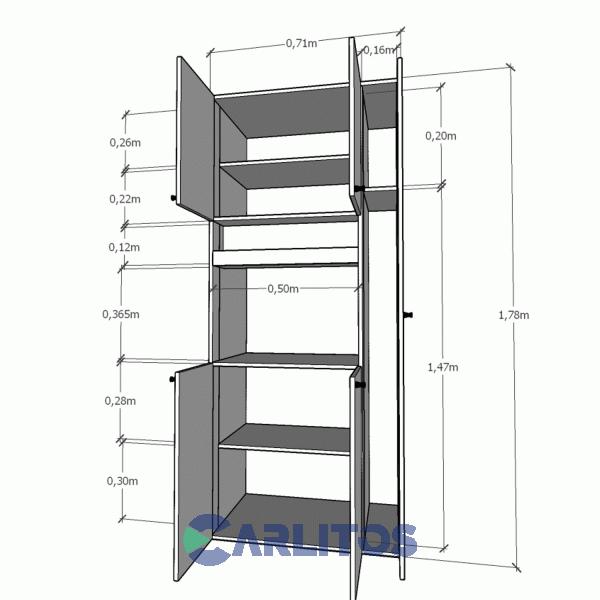 Organizador Multifunci&oacute;n Escobero Tables Blanco