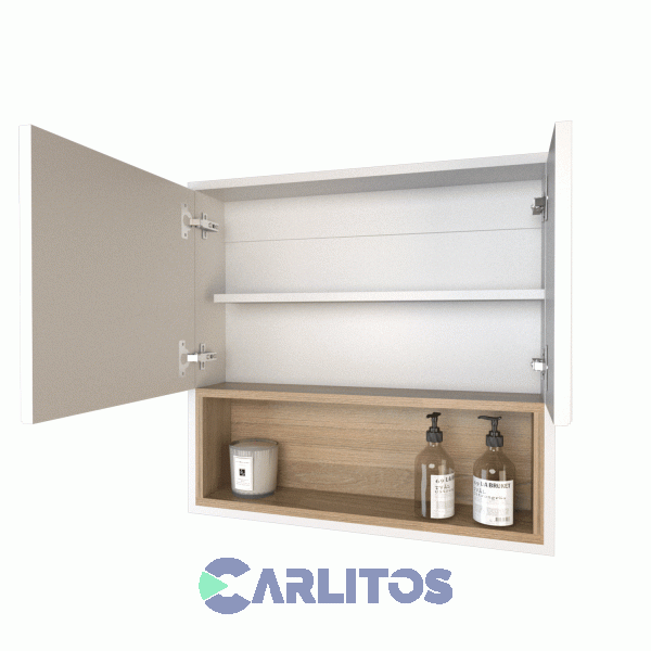 Botiquin Tables Con Espejo 0.60 Mts Cod: 3084-Cob Olmo Finlandes-Blanco