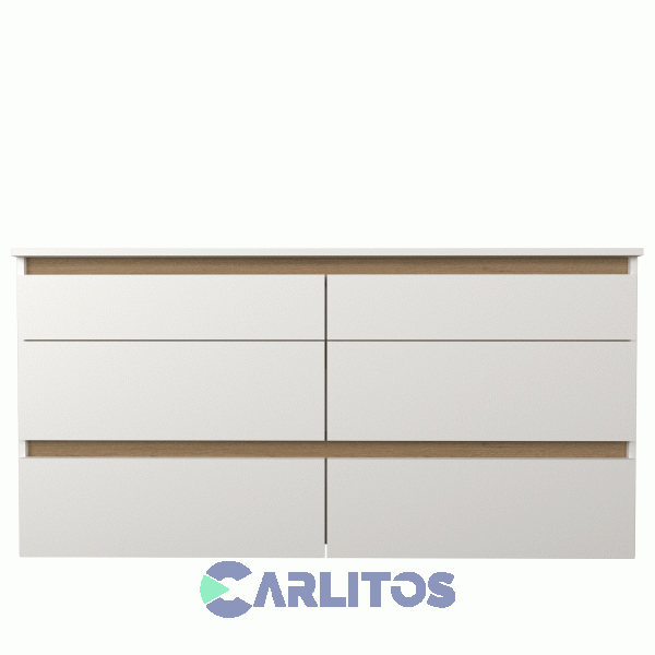 Comoda Tables 6 Cajones 1.28 Mts Linea Home Cod: 3113-Bm-Blanco