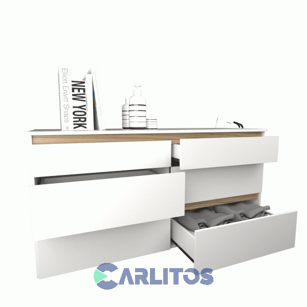 Comoda Tables 6 Cajones 1.28 Mts Linea Home Cod: 3113-Bm-Blanco