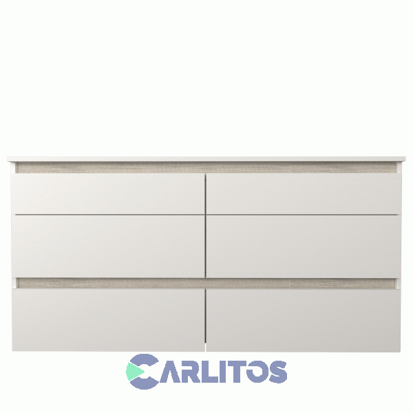 Comoda Tables 6 Cajones 1.28 Mts Linea Home Cod: 3113-Bm-Blanco