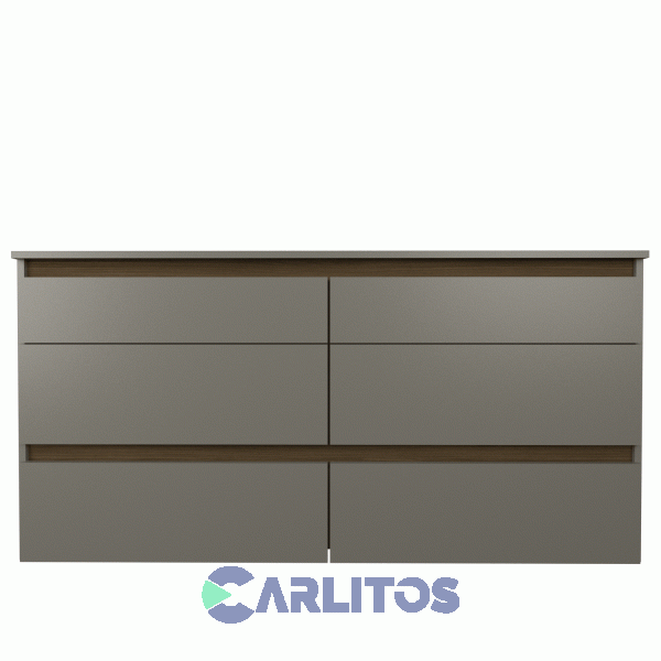 Comoda Tables 6 Cajones 1.28 Mts Linea Home Cod: 3113-Gc-Gris
