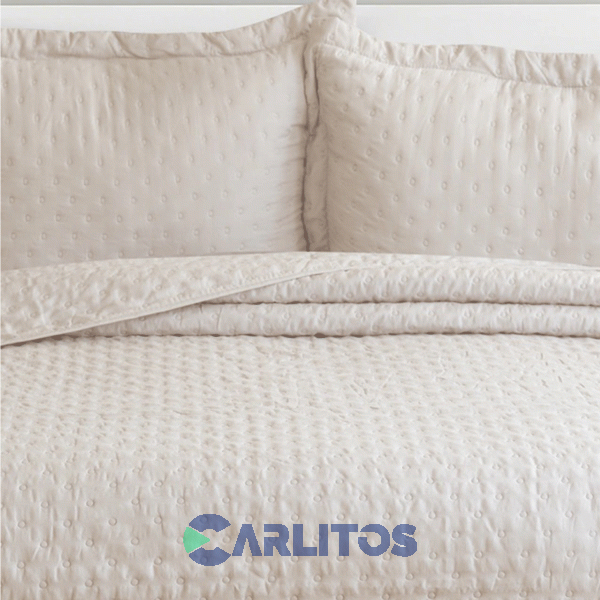 Cubrecama King Size Mantra Prewash Dots Wash Ivory