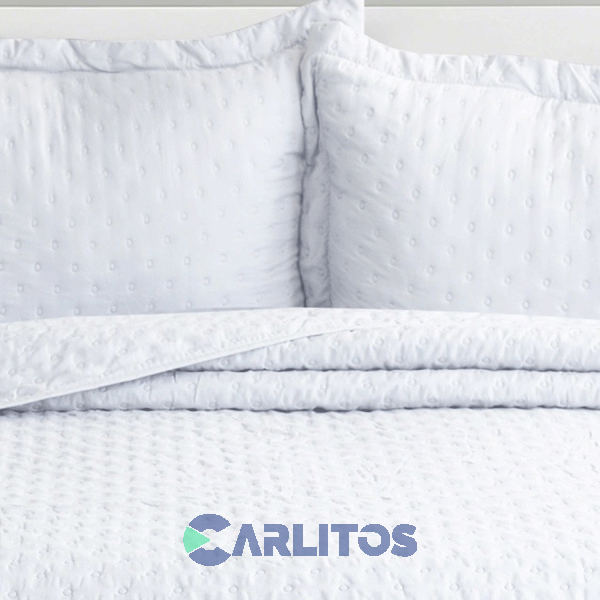 Cubrecama King Size Mantra Prewash Dots Wash Blanco