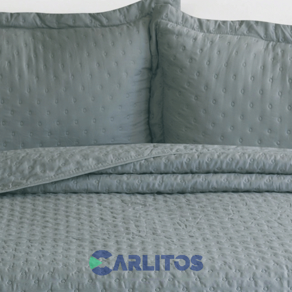 Cubrecama Twin Size Mantra Prewash Dots Wash Gris Oscuro