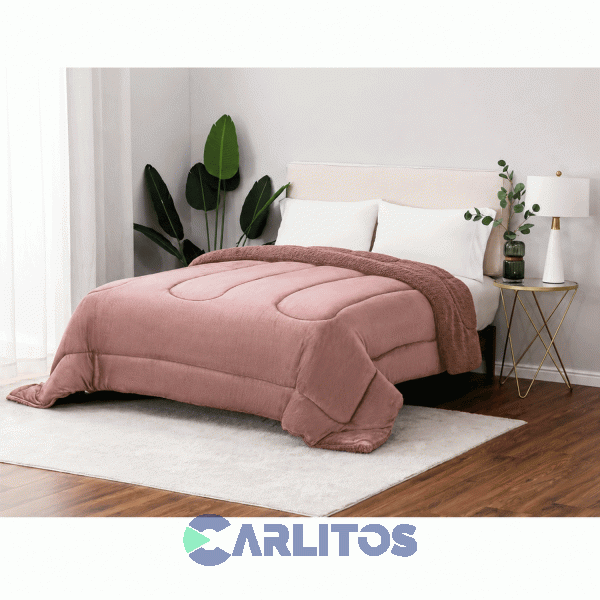 Acolchado King Size Winter Mantra Con Corderito Rosa Viejo