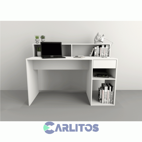 Escritorio Tables Con Repisa Cod: 3049-Ev Blanco