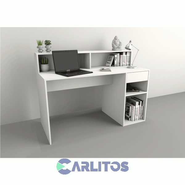 Escritorio Tables Con Repisa Cod: 3049-Ev Blanco