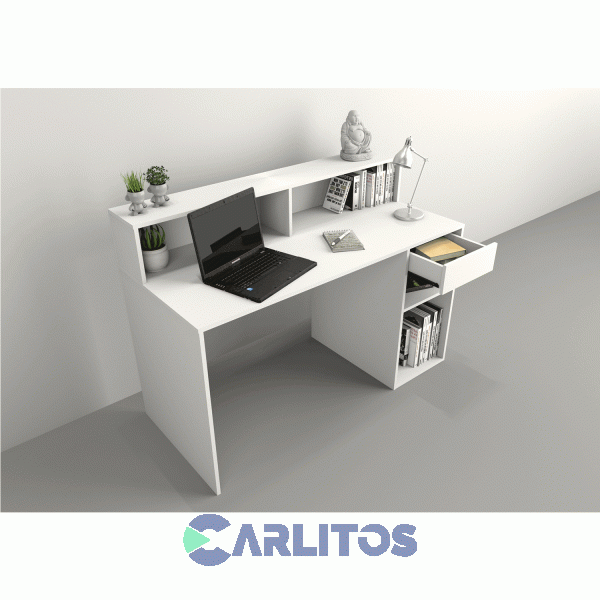 Escritorio Tables Con Repisa Cod: 3049-Ev Blanco
