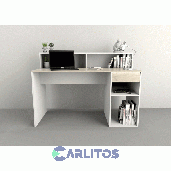 Escritorio Tables Con Repisa Cod: 3049 Nevado-Blanco