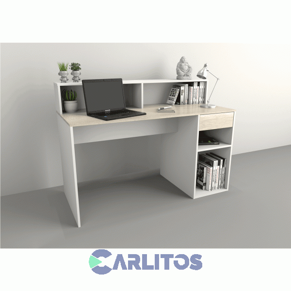 Escritorio Tables Con Repisa Cod: 3049 Nevado-Blanco