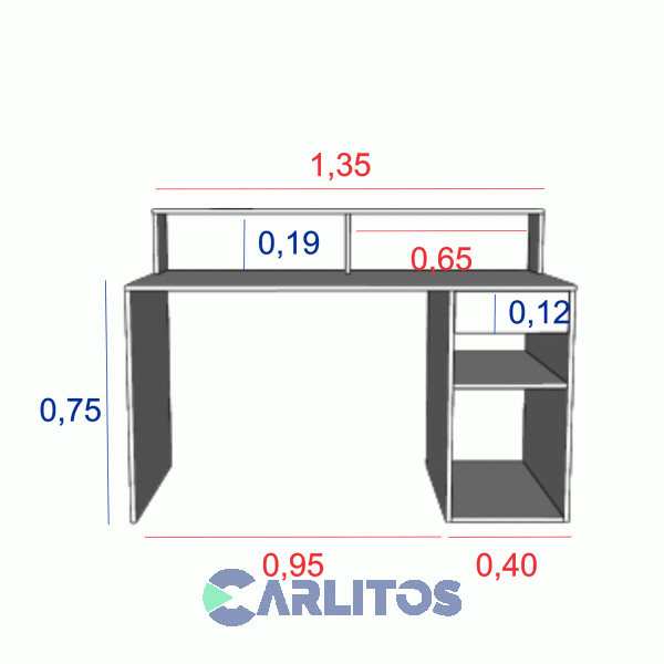 Escritorio Tables Con Repisa Cod: 3049 Nevado-Blanco