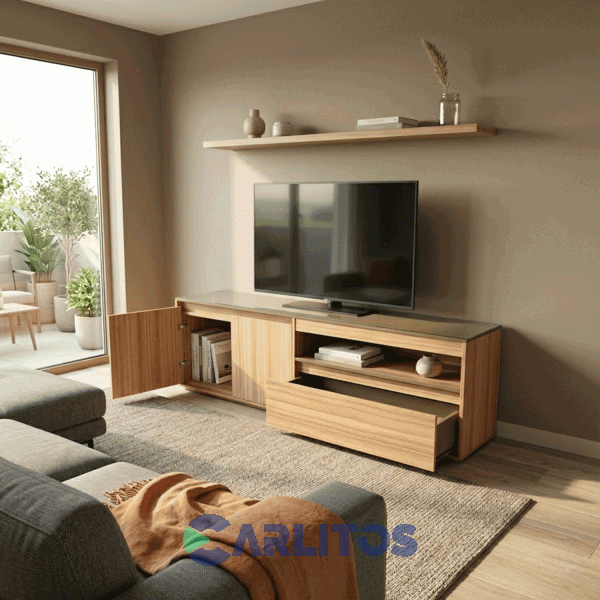 Rack Tv Linea Terrae 1.54 Mts Tables Cod: 4027-Ccs-Cocobolo-Safari