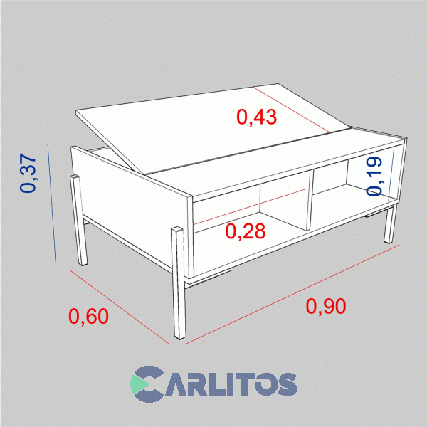 Mesa Ratona Con Puerta Tables Cod:2023 Everest-Nevado