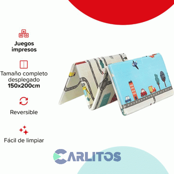 Alfombra Plegable Reversible 1.50 X 2.00 Mts Bebesit 6006-A Celeste