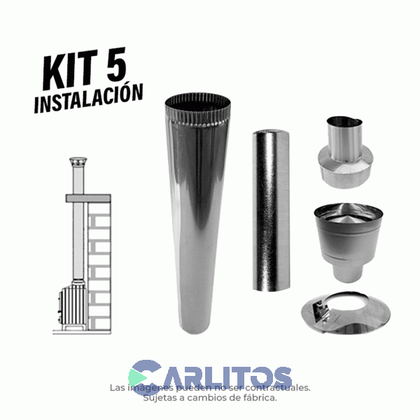Kit De Instalacion Forza-Salida De Humo 4" N&ordm;5 Recto
