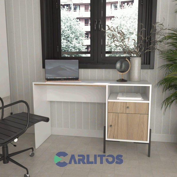 Escritorio Tables Metalwood 1 Cajon 1 Puerta 1.25 Mts Cod: 4255-Ceo Everest-Olmo Finlandes