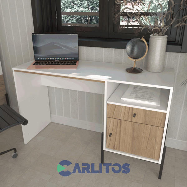 Escritorio Tables Metalwood 1 Cajon 1 Puerta 1.25 Mts Cod: 4255-Ceo Everest-Olmo Finlandes