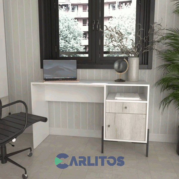 Escritorio Tables Metalwood 1 Cajon 1 Puerta 1.25 Mts Cod: 4255-Evn Everest-Nevado