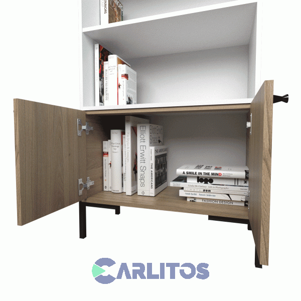 Biblioteca Metalwood Puertas Bajas Tables Cod: 4256-Ceo Everest-Olmo Finlandes