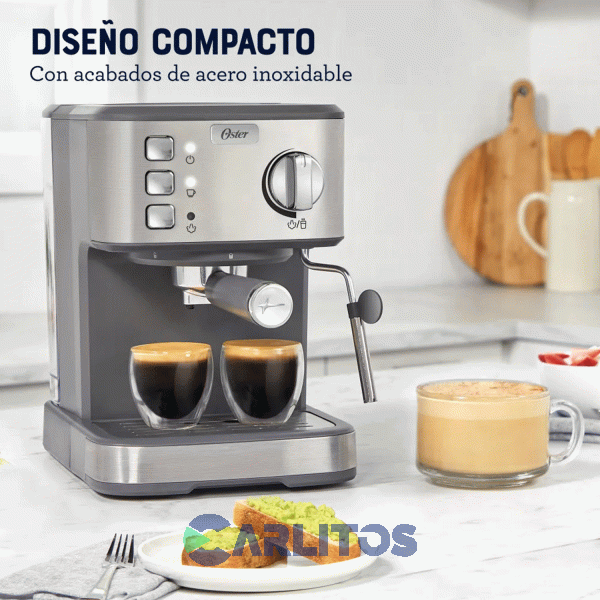 Cafetera Express Oster Digital Compacta Silver 15 Bares  Bvstem5502