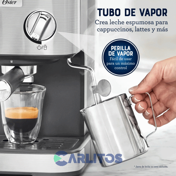 Cafetera Express Oster Digital Compacta Silver 15 Bares  Bvstem5502