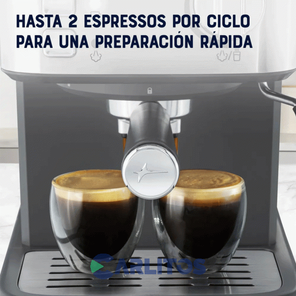 Cafetera Express Oster Digital Compacta Silver 15 Bares  Bvstem5502