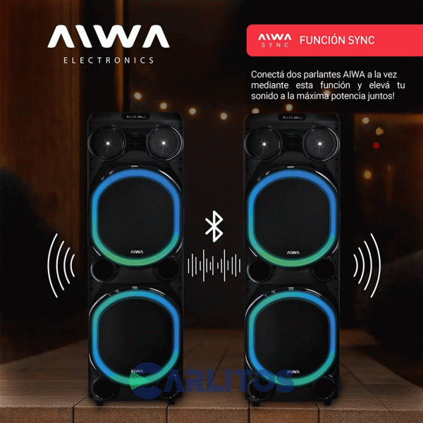 Parlante Torre Aiwa Con Bluetooth Y Bateria 18000 Watts Pmpo Aw-T512