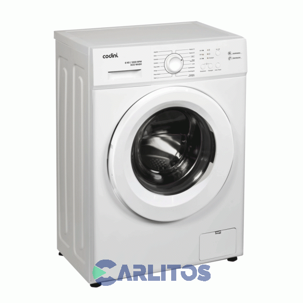 Lavarropa Carga Frontal Codini Inverter 6 KG - 1000 RPM Blanco Aiafe6010b
