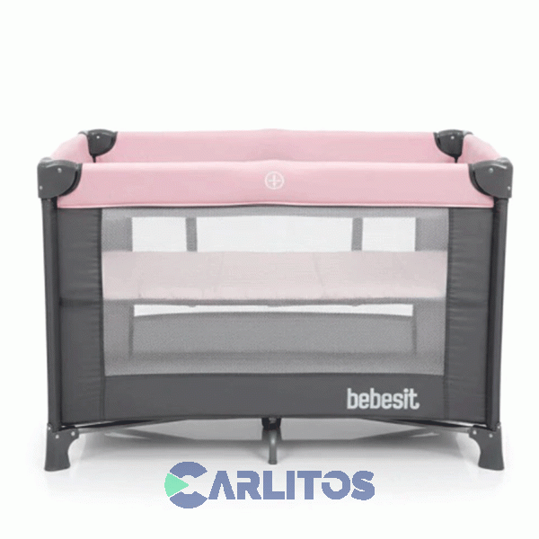 Cuna Bolso Transportable Bebesit Doble Altura Con Cambiador 2105-Ac Rosa