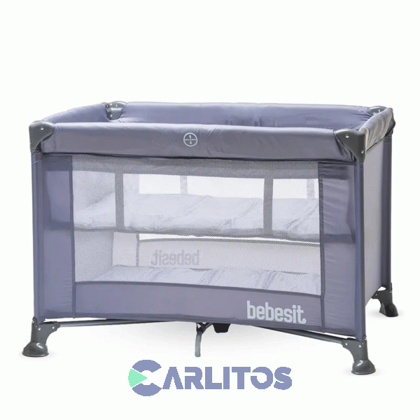Cuna Bolso Transportable Bebesit Doble Altura Con Cambiador 2105-Ab Gris