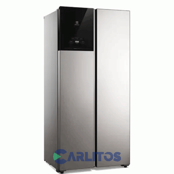 Heladera No Frost Side By Side Electrolux Inverter 430 Litros Gris Plata Es40s
