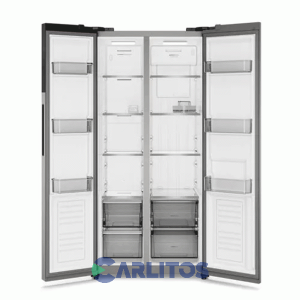 Heladera No Frost Side By Side Electrolux Inverter 430 Litros Gris Plata Es40s