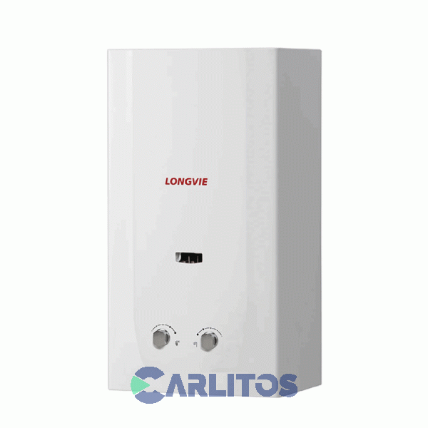 Calefon  A Gas Longvie Sin Llama Piloto C/ Sensor Y Valvula 14 Lts Gn Cn514ss-n Blanco