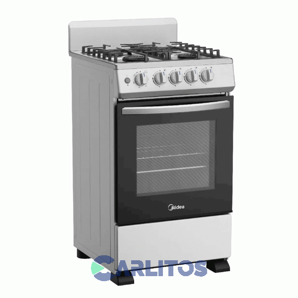 Cocina A Gas Midea 50 CM - 4 Hornallas Plata 20tmg4pgar1