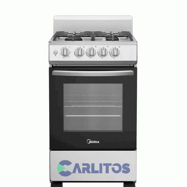 Cocina A Gas Midea 50 CM - 4 Hornallas Plata 20tmg4pgar1