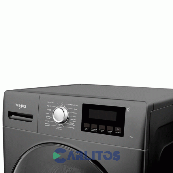 Lavarropa Carga Frontal Whirlpool 7 Kg Gris 1200 Rpm Inverter Wnq07as