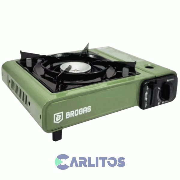 Anafe Portatil A Gas Butano Brogas Con Valija Plastica - 1 Hornalla 465-Ve Verde