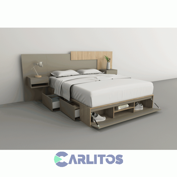 Box Multifunci&oacute;n 1.60 Mts 4 Cajones Tables Cod:6443 Olmo Finland&eacute;s y Gris