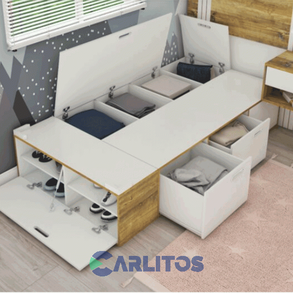 Box Multifuncion Linea Nordic La Esperanza  Atakama Y Laqueado Blanco