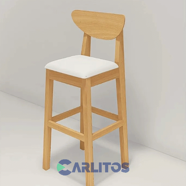 Banqueta Norway Inmacol Ecocuero Con Respaldo Lustre Miel