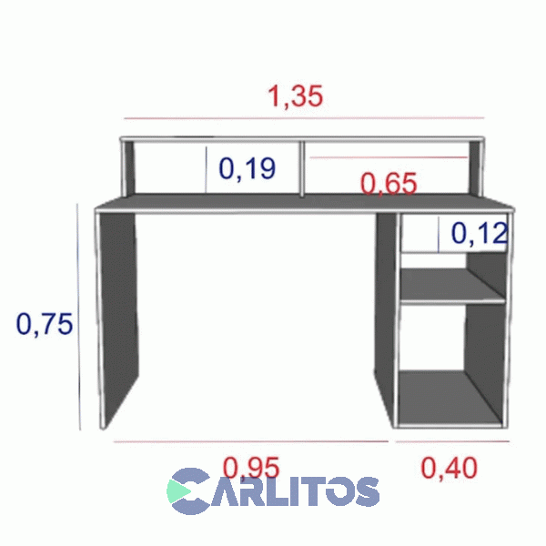 Escritorio Con Repisa Tables Olmo Finlandes-Everest