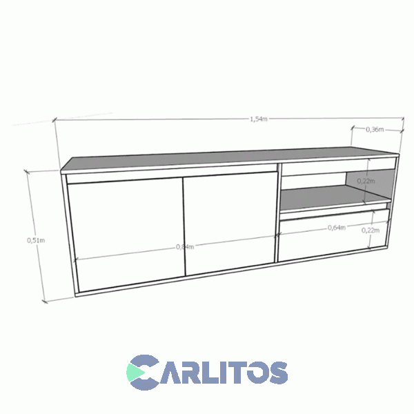 Rack Tv Tables Terrae 1.54 Mts Tables Cng-Nogal-Gris